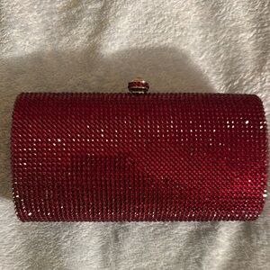 Elegant designer scarlet Red Clutch Bag